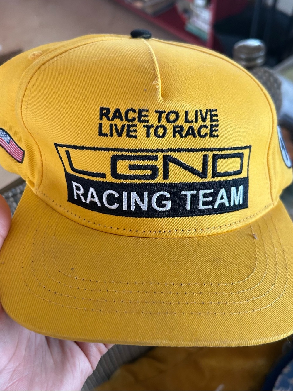 LGND Racing Team Yellow Cap - Race to Live Live to Race #96